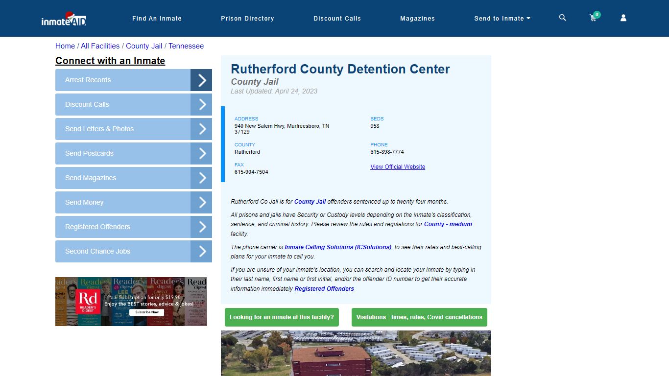 Rutherford County Detention Center - Inmate Locator - Murfreesboro, TN